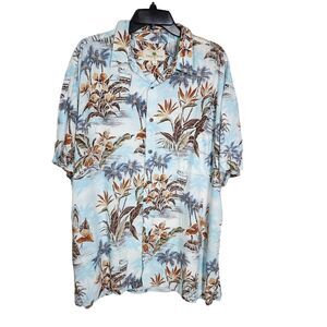 Island Shores Mens Shirt Size XXL Hawaiian Short Sleeve Button Tropical Pocket